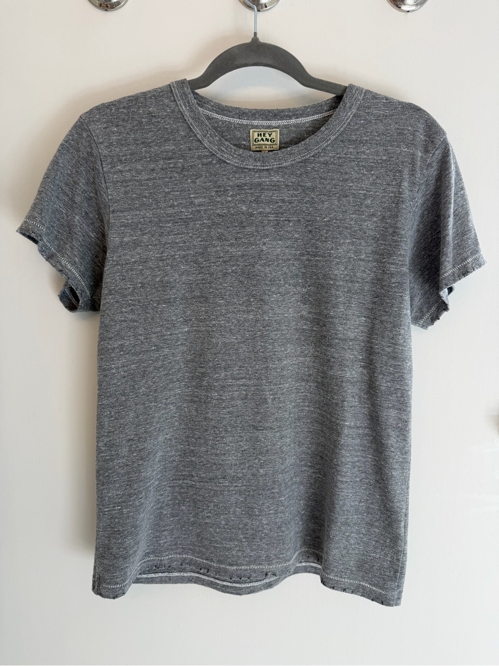 HEY GANG Women's Crewneck Tee — Charcoal Gray